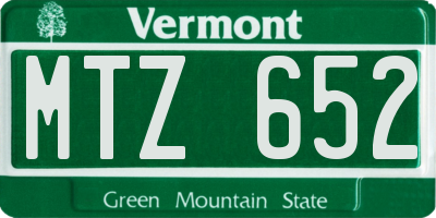 VT license plate MTZ652