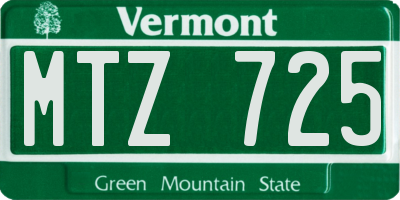VT license plate MTZ725