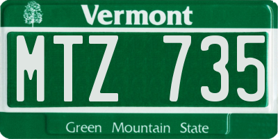 VT license plate MTZ735