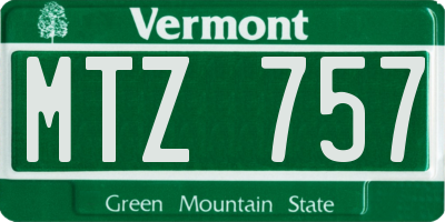 VT license plate MTZ757