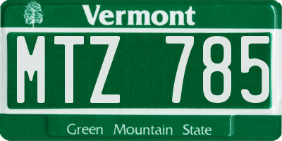 VT license plate MTZ785