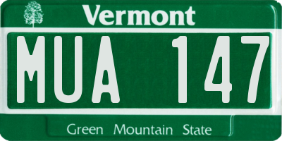VT license plate MUA147