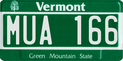 VT license plate MUA166