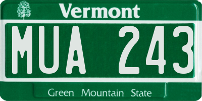 VT license plate MUA243