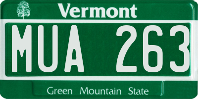 VT license plate MUA263