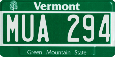 VT license plate MUA294
