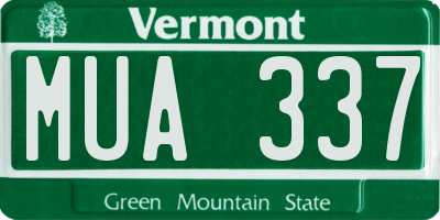 VT license plate MUA337