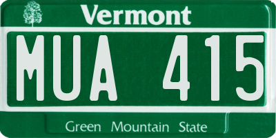 VT license plate MUA415