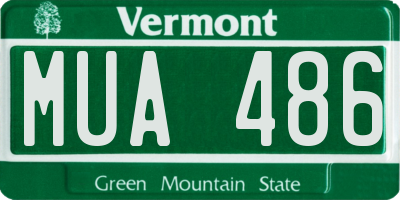 VT license plate MUA486