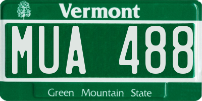 VT license plate MUA488