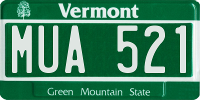 VT license plate MUA521