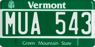 VT license plate MUA543