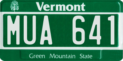 VT license plate MUA641