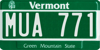 VT license plate MUA771