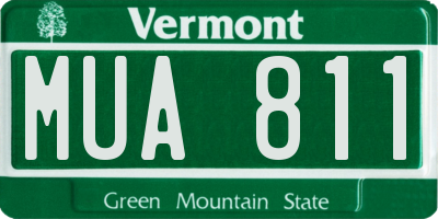 VT license plate MUA811