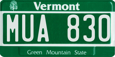 VT license plate MUA830
