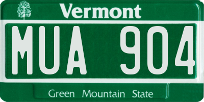 VT license plate MUA904
