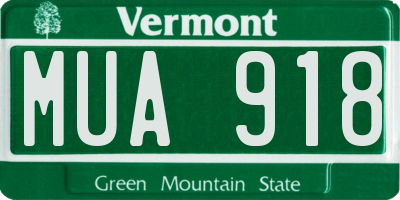 VT license plate MUA918