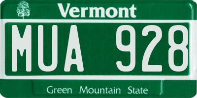 VT license plate MUA928