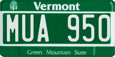 VT license plate MUA950