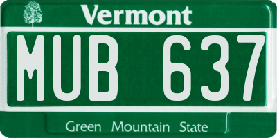 VT license plate MUB637