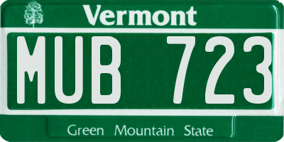 VT license plate MUB723