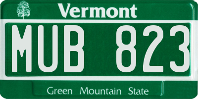 VT license plate MUB823