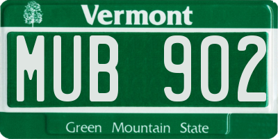 VT license plate MUB902