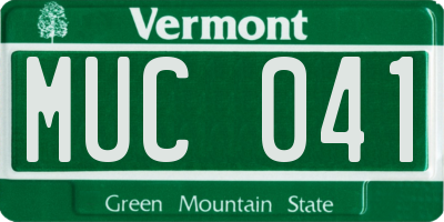 VT license plate MUC041