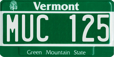 VT license plate MUC125