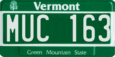 VT license plate MUC163