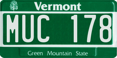 VT license plate MUC178