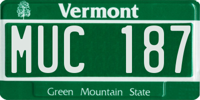 VT license plate MUC187