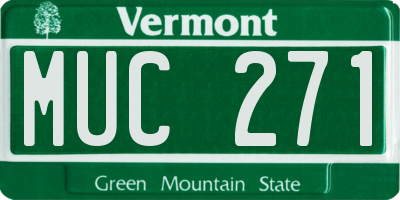 VT license plate MUC271