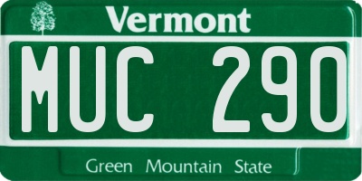 VT license plate MUC290