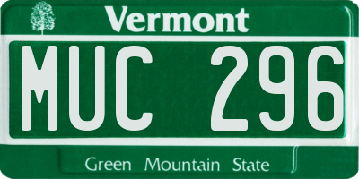 VT license plate MUC296
