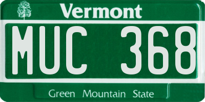 VT license plate MUC368