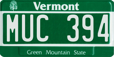 VT license plate MUC394