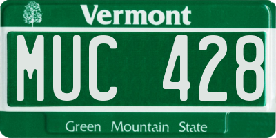 VT license plate MUC428