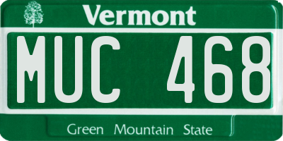 VT license plate MUC468