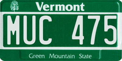 VT license plate MUC475