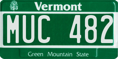 VT license plate MUC482
