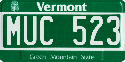 VT license plate MUC523