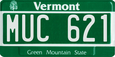 VT license plate MUC621