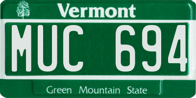 VT license plate MUC694