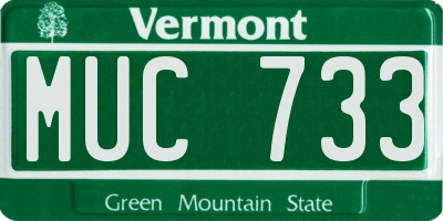 VT license plate MUC733