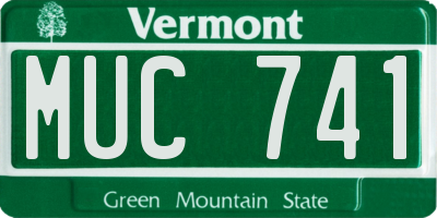 VT license plate MUC741