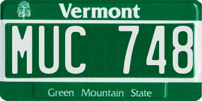 VT license plate MUC748