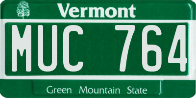 VT license plate MUC764