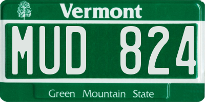 VT license plate MUD824